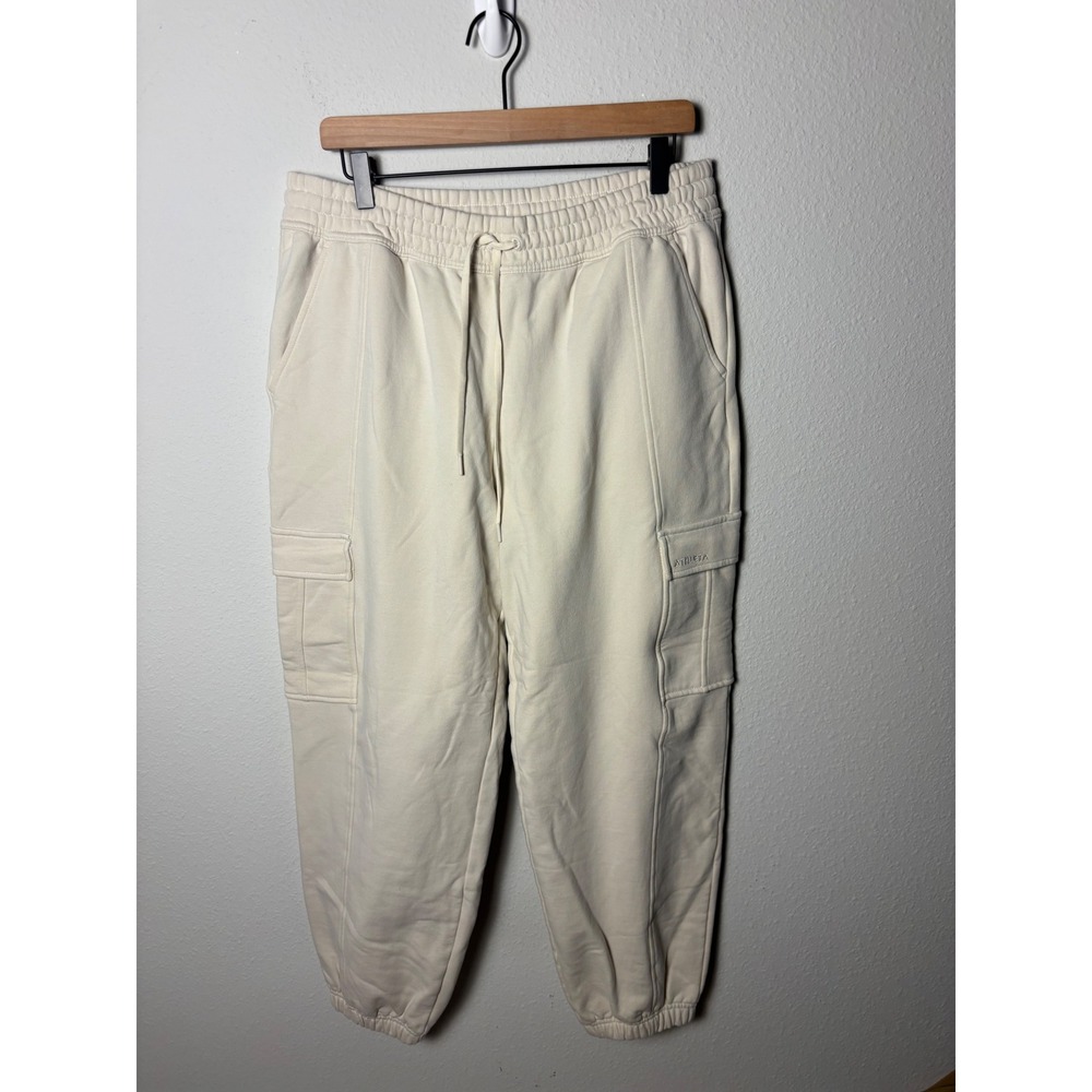 Athleta Forever Fleece High Rise Cargo Jogger Cream Off White 575872 Large
